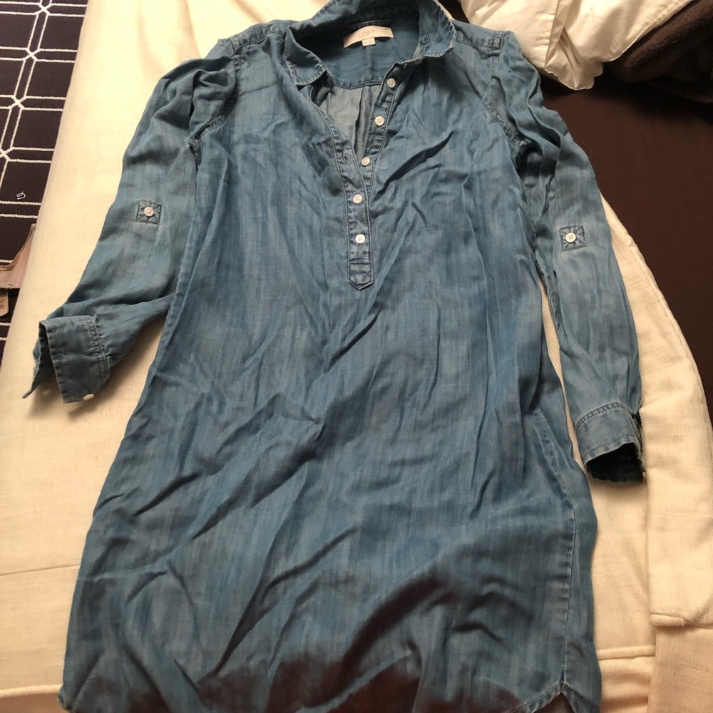 Jean button down dress
